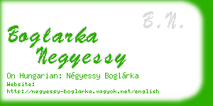 boglarka negyessy business card