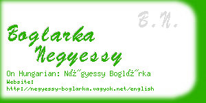 boglarka negyessy business card